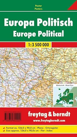 Europe Map Flat in a Tube 1:3 500 000