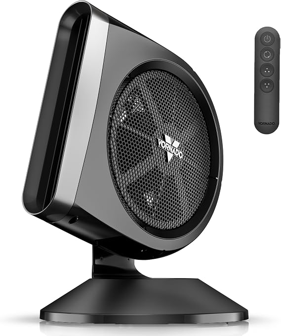 Vornado STRATA 8T Oscillating Table Fan with Remote, Energy Efficient DC Motor, Removable Grille, Pivoting Head, 10 Electric Fan Speeds, Quiet Operation, Versatile Fan for Bedroom & Home