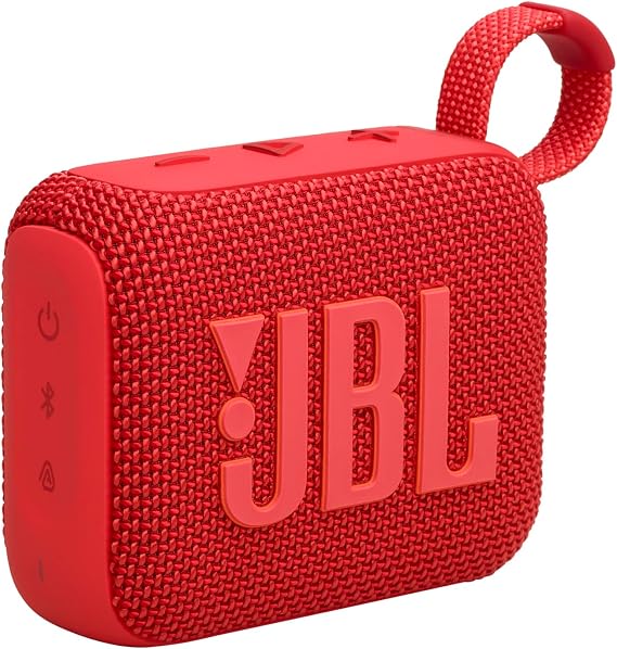 JBL GO 4 Ultra-Portable Bluetooth Speaker with Big JBL Pro Sound and Punchy Bass, PlaytimeBoost, Waterproof Design and 7-Hour Playtime, Red | Big Pro Sound and Punchy Bass, PlaytimeBoost, Waterproof Design and 7-Hour Playtime