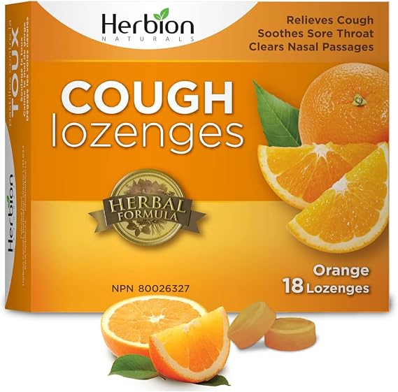 Herbion Naturals Cough Drops, Orange, 18 Count