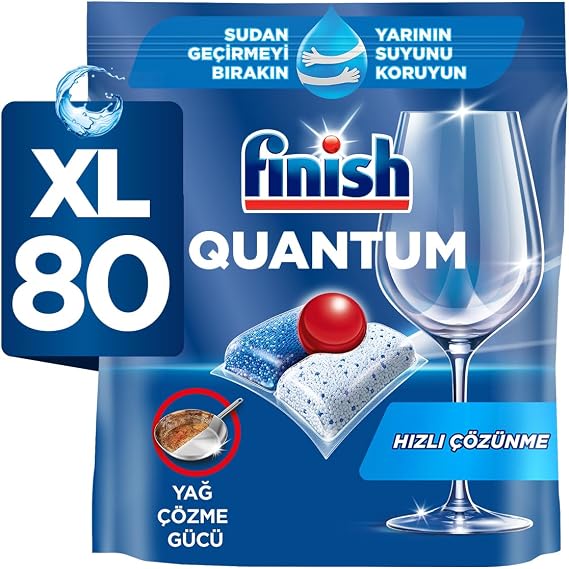 Finish Quantum 80 Kapsül Bulaşık Makinesi Deterjanı Tableti (1 x 80 Kapsül)