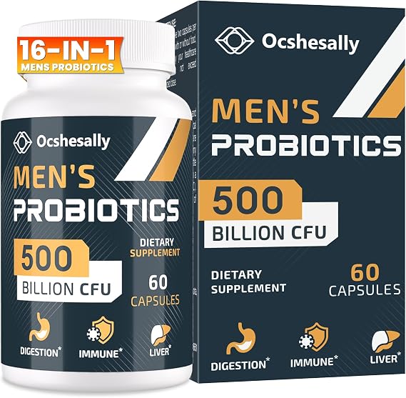 Probiotics for Men, Mens Probiotic 500 Billion CFUs & 12 Strains, 60 Cap