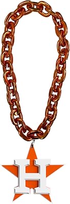 Houston Astros MLB Orange Fan Chain 10 Inch 3D Foam Necklace