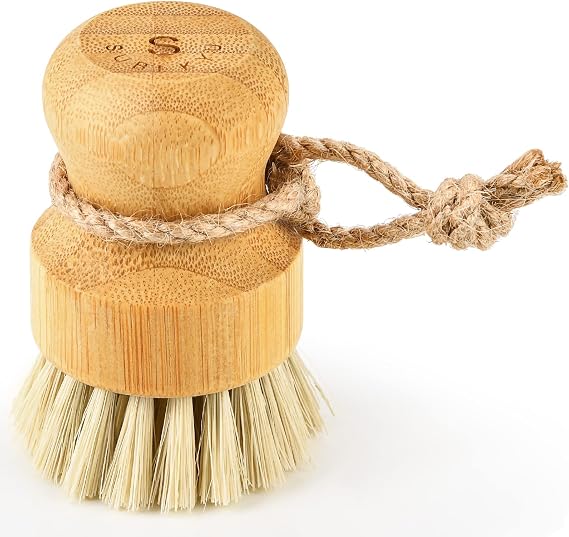 SUBEKYU Bamboo Dish Scrub Brush,Vegetable Brush,Produce Brush,1 Pack