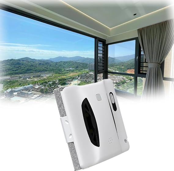 GERRIT Intelligent Variable Frequency Glass Cleaning Robot, 3200Pa Automatic Window Cleaning Machine, 5 Window Cleaning Modes, Edge Detection Technology, Anti-Fall Protection, Suitable for Windows