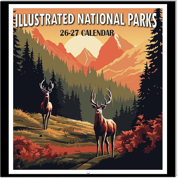 Calendar 2026-2027 - National Park Wall Calendar 2026-2027,12" x 24" (Open)