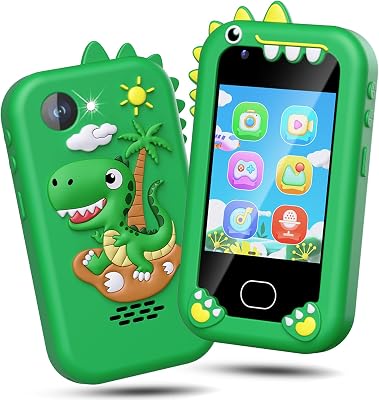 Kids Smart Phone for Boys, Toddler Phone for Kids Age 3-10, 2.8 Touchscreen Camera Cell Phone, Christmas Birthday Gift Dinosaur Toys Phone , 32G SD Card