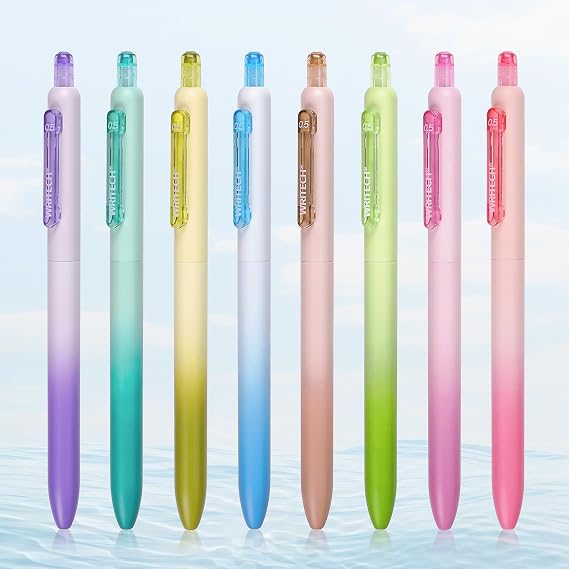 WRITECH Gel Pens Fine Point: 0.5mm Multicolor Juice Color 8ct