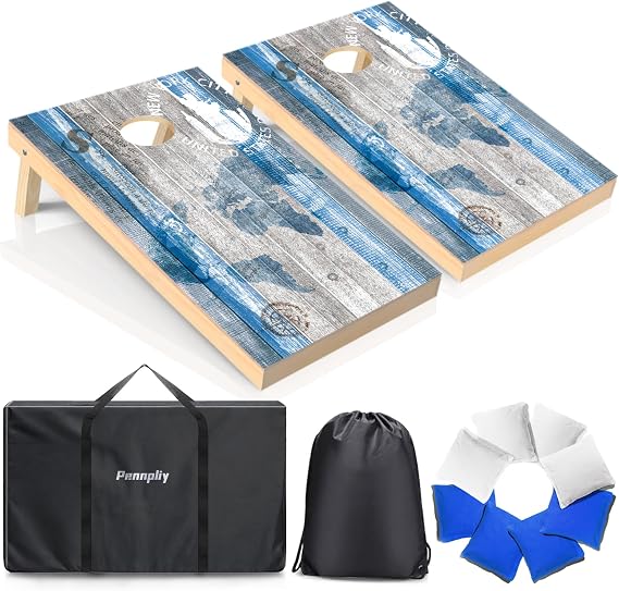 4 x 2/3 x 2FT Cornhole Set Solid Wood for Adults with 8 Bean Bags 1 Case