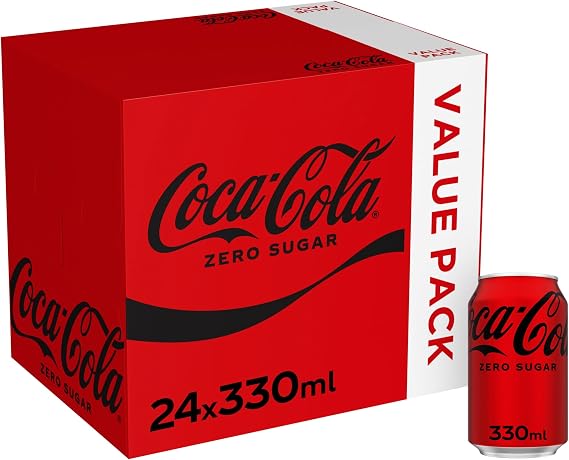 Coca-Cola Zero Sugar Soft Drink Cans, 24 x 330 mL