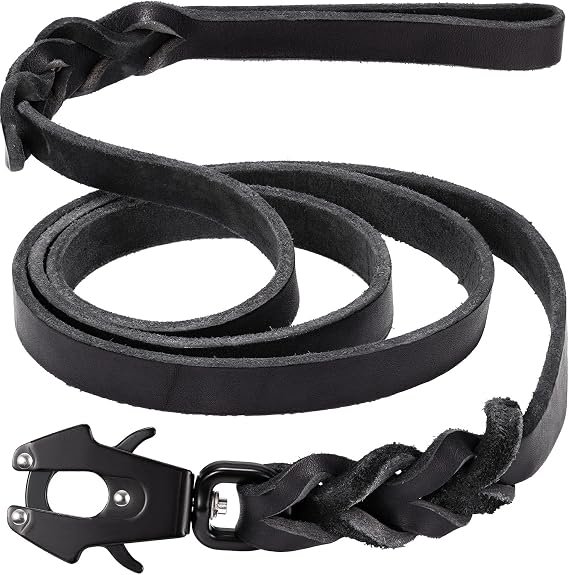 GEIT Genuine Leather Heavy Duty Dog Leash for Medium and Large Dogs
