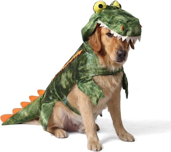 Large Dog Halloween Crocodile Dinosaur Costume Outfits Cosplay,L