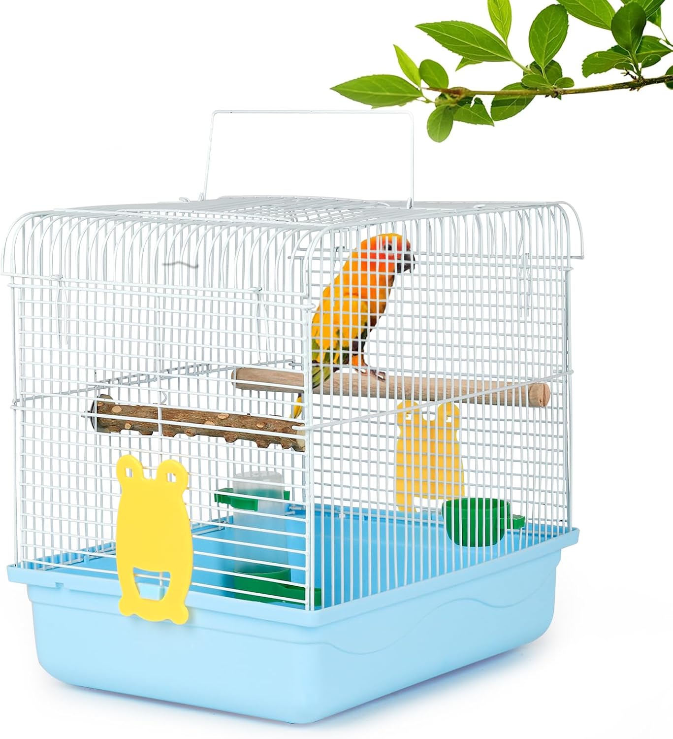 Travel Bird Cages for Cockatiels - Parrot Cage Starter Kit with Stand Accessories Birdcage Great for Parakeets Lovebirds Parrotlets Finches Canaries and More Small BirdsBlue