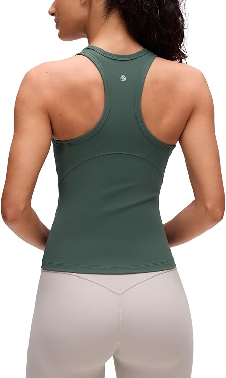 CRZ YOGA Butterluxe Tank Top Waist Length | Yoga, Extremely Soft, Tight Fit, High Neck, Racerback, Sleeveless Shirts for Women