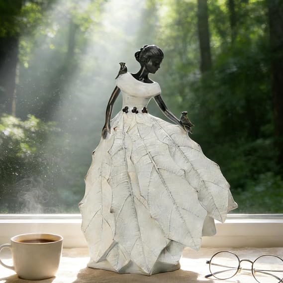 DiliComing Fairy Garden Statue Maiden Home Decoration 14.5 Inch Table Decor
