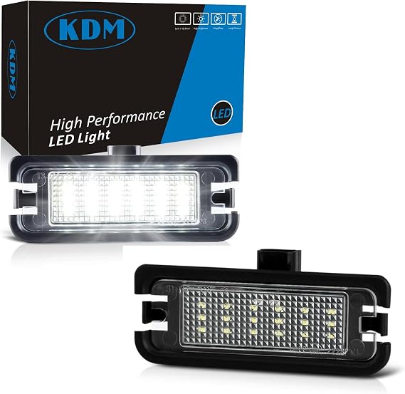 KDM LED License Number Plate Light Assembly Fit for Ford Mustang 2015-2023,Rear Bumper Tag Lamp Replacement 6000K Bright White,2Pack