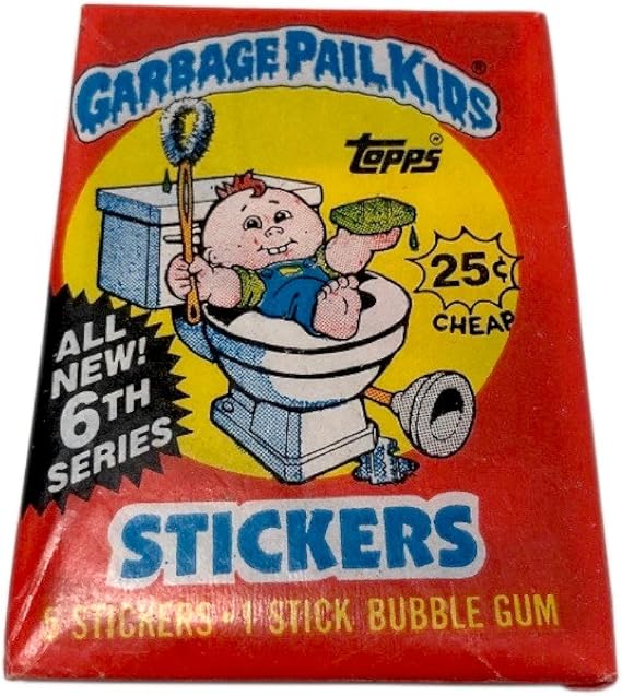 Garbage Pail Kids 1986 Topps Original 6th Series Unopened Wax Pack, 5 Cards, Trading Card Pack