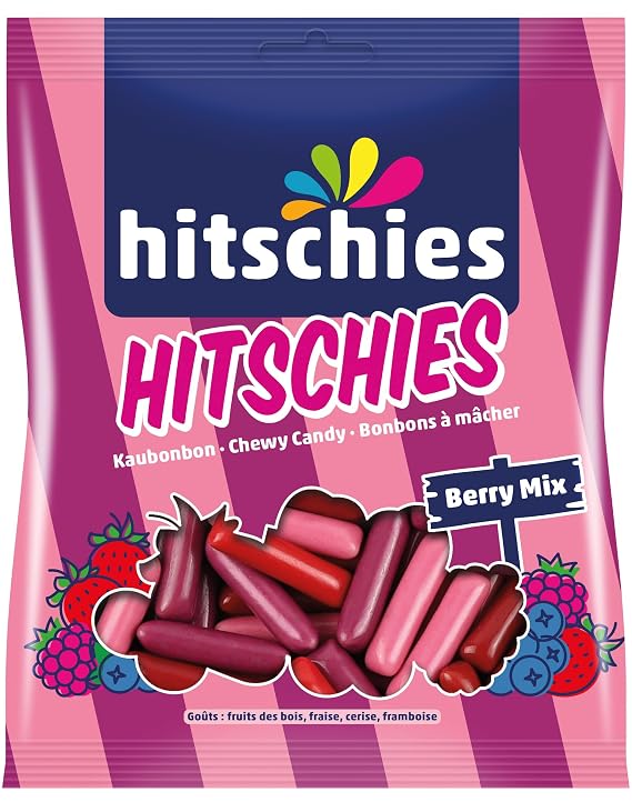 Hitschies Berry Mix I Chewy Berry flavored Candy Sticks I 125g 4.4 ounce