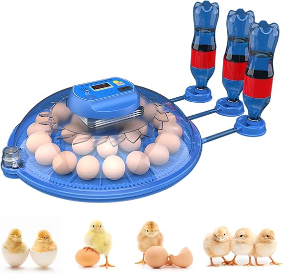 Egg Incubator, 26 Egg Incubator,Full Automatic Chick Incubator with Auto Egg Turner and Water Adding, Egg Candler,Farm Incubators for Hatching Eggs Chicken Duck Goose Pigeon