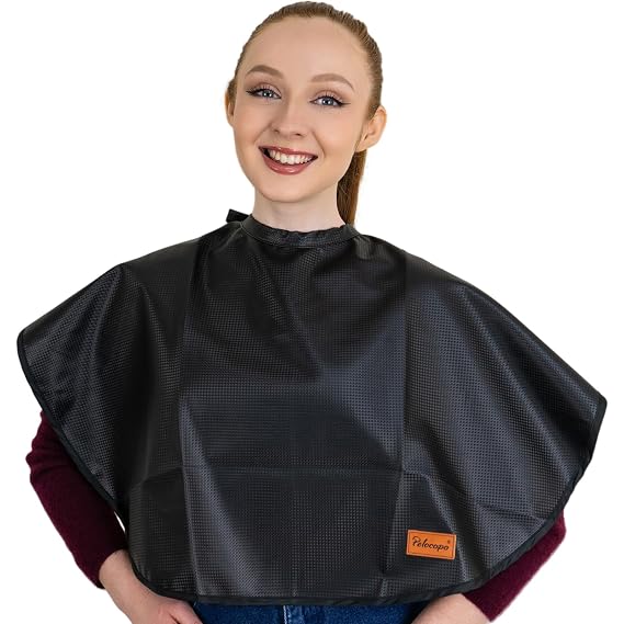 Pelocapa Makeup Cape Hair Dye Cape for Women Short Salon Cape for Stylists Waterproof Haircutting Cape Professional Shampoo Cape, 31.5L*29W