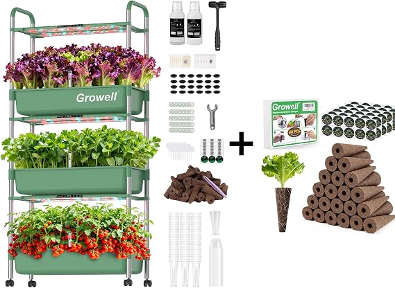 81 Pods Hydroponics Growing System Kit & 120 Pcs Hydroponic Pods Kit