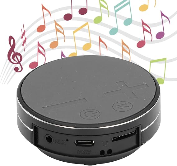 Bone Conduction Speaker, Portable Cordless BT Speaker Stereo Bass Sound Creative, Mini Size Music Player for Home Bathroom, Outdoor, Travel (Black)