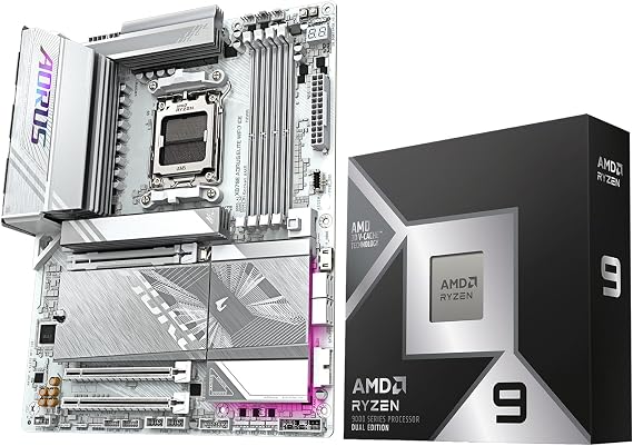 AMD 9950X3D2 Processor with GIGABYTE X870E AORUS Elite WiFi ICE Motherboard