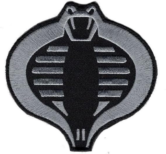 Silver Subdued Cobra Embroidered Hook Fastener Patch (MTC2)