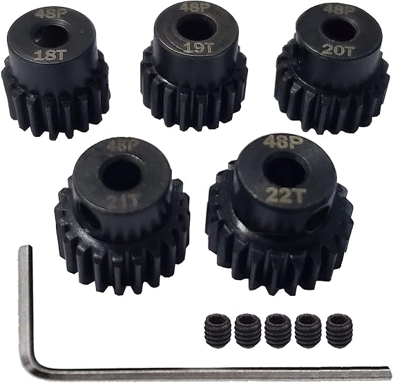 3.175mm 48P Pinion Gear 18T 19T 20T 21T 22T 1/10 RC Motor Gears Set