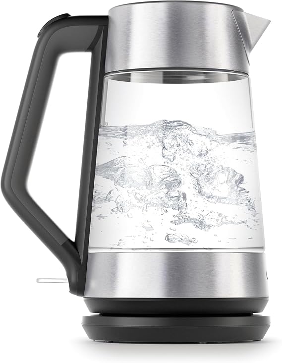 OXO Brew Cordless Glass Electric Kettle, 1.75 L, Electric Tea Kettle and Water Boiler, Auto Safety Shut-Off for Worry-Free Boiling