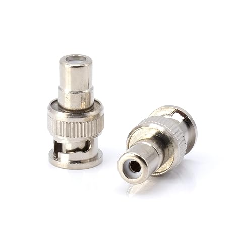 THE CIMPLE CO BNC to RCA Adapter, 4 Pack, Metallic Silver, Fully Compatible with 75Ohm Applications, Ideal for CCTV Coaxial Cable Installations