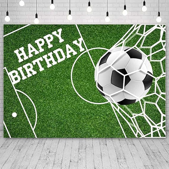 ABLIN 7x5ft Soccer Theme Happy Birthday Backdrop