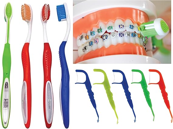 Braces Toothbrush| Soft Bristle Orthodontic Toothbrush for Cleaning Ortho Braces | U Shaped Toothbrushes for Braces| Set of 4