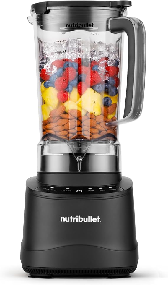 nutribullet Power CoreTM Blender, 1400W Peak Power, Smoothies, Crushed Ice & Frozen Fruit, Full-Size Countertop Blender, 72-oz. Pitcher, Black, NBF70100
