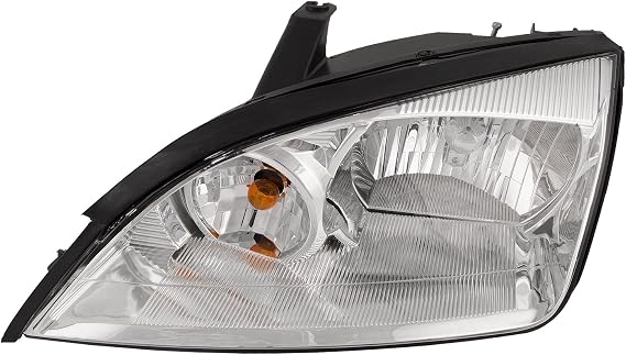 HEADLIGHTSDEPOT Headlight Compatible with Ford Focus 2005-2007 Chrome Housing Halogen Includes Left Driver Side Headlamp Assembly