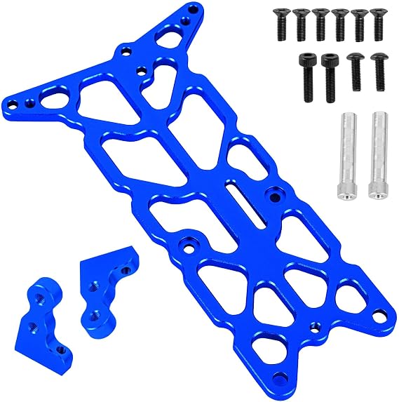 Alloy Aluminium Upper Chassis Upgrades Part for 1/10 Rustler 2WD VXL Bandit 2WD VXL,RC Conversion Chassis Kit Hops Up,Replace Part#3729,Navy Blue