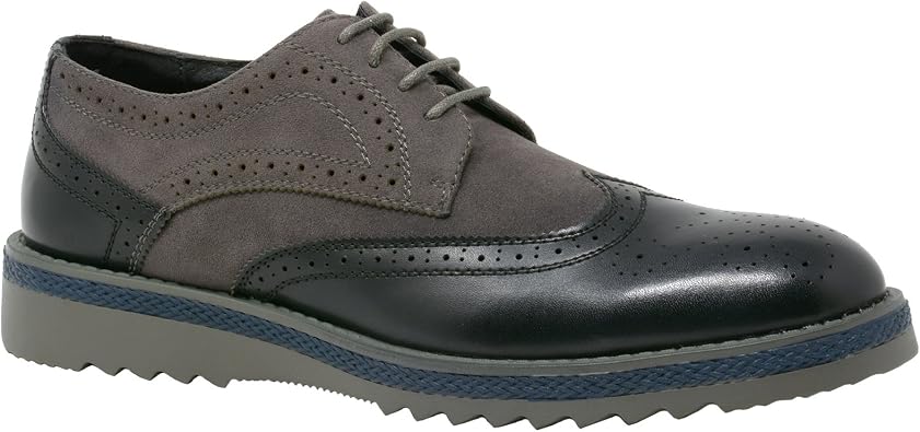 Alpine Swiss ALEC Mens Ripple Sole Wingtip Shoes Leather Lining & Insole - Runs 1 Size Big