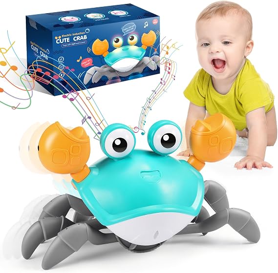 Crab Baby Toy Children's Toy from 1 2 3 Years Tummy Time Toys Baby Toy from 6 7 8 9 10 Months Crawling Crab Gift Child 1-3 Years Boy Girl Crawl Musical Toys for Babies