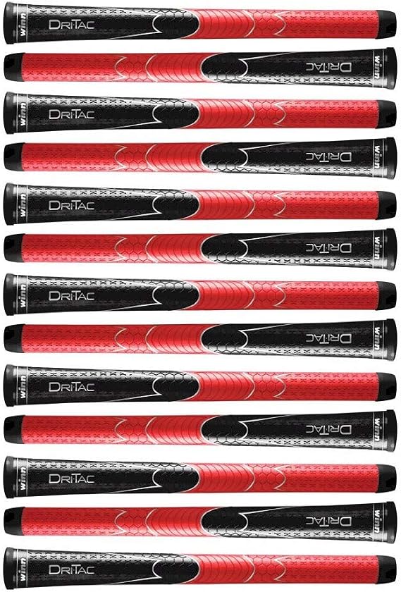 Winn Dri-Tac Standard Black/Red 13 Piece Golf Grip Bundle (