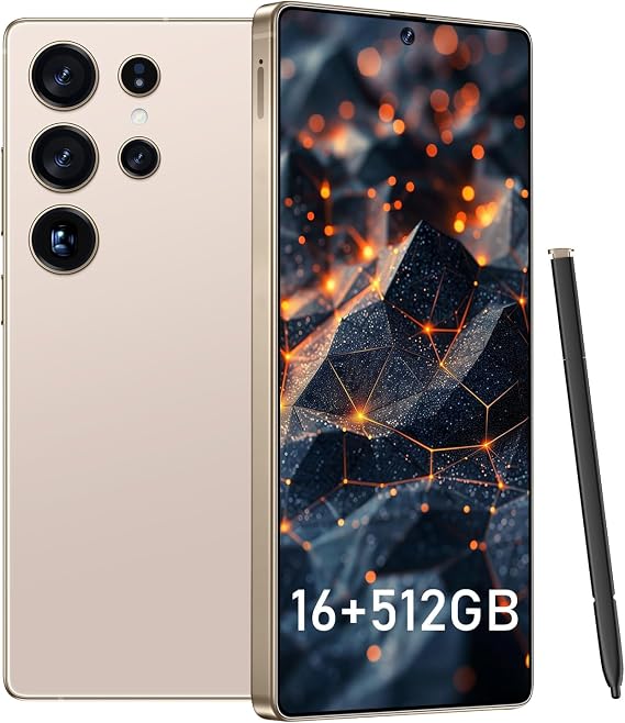 BDWJW I25 Ultra Smartphone 8+256GB, 6.99" FHD+ Display, Snapdragon 8 Gen 3, 7000mAh, 68MP+108MP Cameras, Stylus Pen, Fingerprint & Face Unlock, GPS (ADesert Titanium)