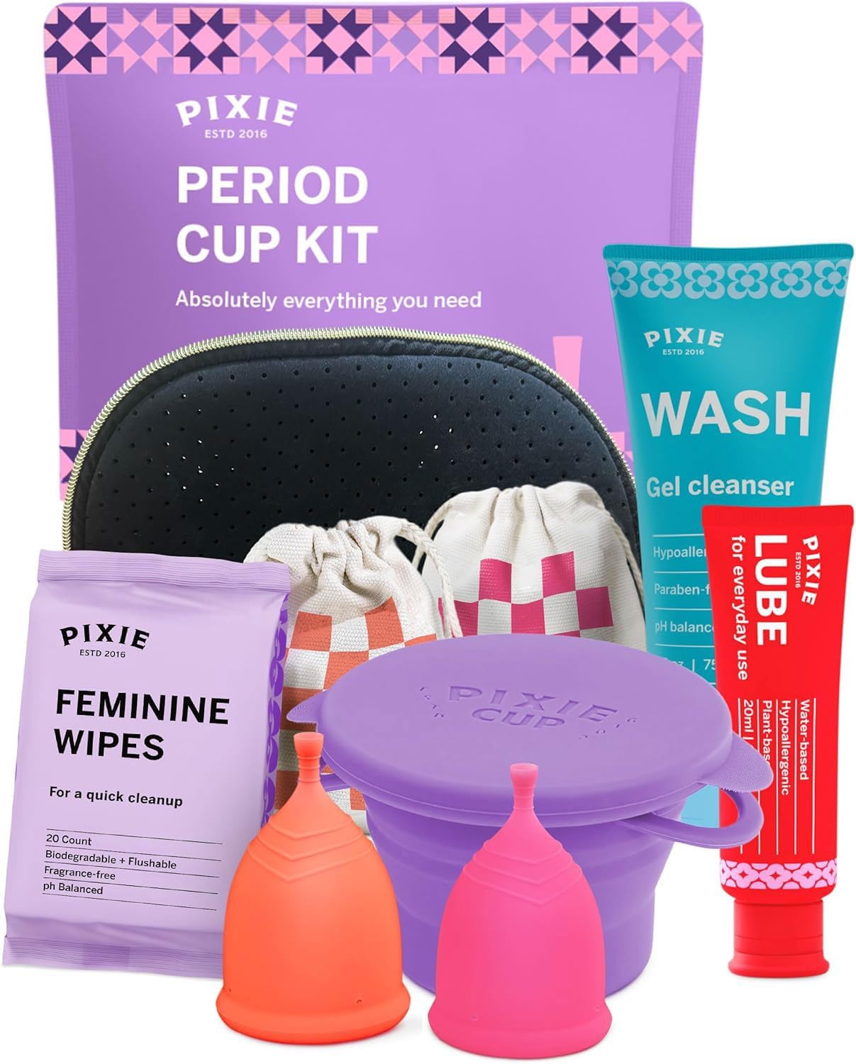 Period Kit for Girls - Menstrual Cups For Beginners - Best Removal Stem - Tampon and Pad Alternative - Every Cup Purchased One is Given to Woman in Need! - Teen Gift