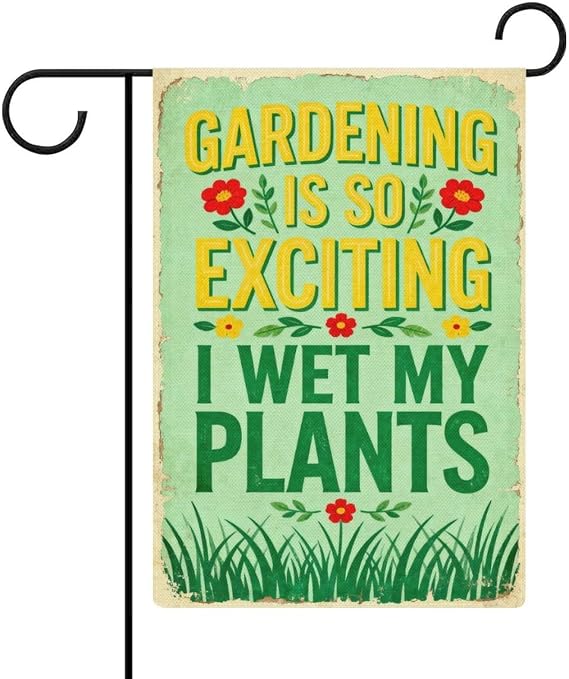 Garden Flag Gardening Is So Exciting I Wet My Plants Double Sided 12x18 In Burlap Seasonal Yard Decoration for Outside Porch