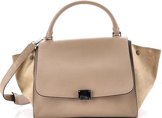 Pre-Loved Trapeze Bag Leather Medium, Neutral