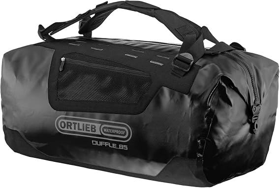 Ortlieb Black Duffle Bag - 85 Liters Capacity - 12.2 x 25.6 x 17.3 Inches - Waterproof IP67 - PVC-Coated Polyester & Cordura