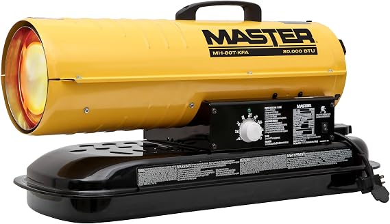 Master 80,000 BTU Battery Operated Kerosene/Diesel Forced Air Heater with Thermostat (MH-80TBOA-KFA)