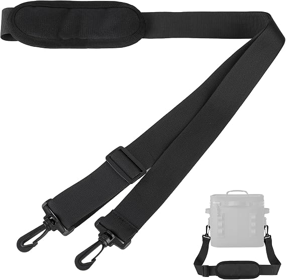 Shoulder Strap Compatible with Yeti Cooler, 63" Adjustable Shoulder Strap with Hooks, Made of Nylon Webbing Straps, Thick and Soft Pad for Comfortable Carrying, Replacement Straps for Cooler
