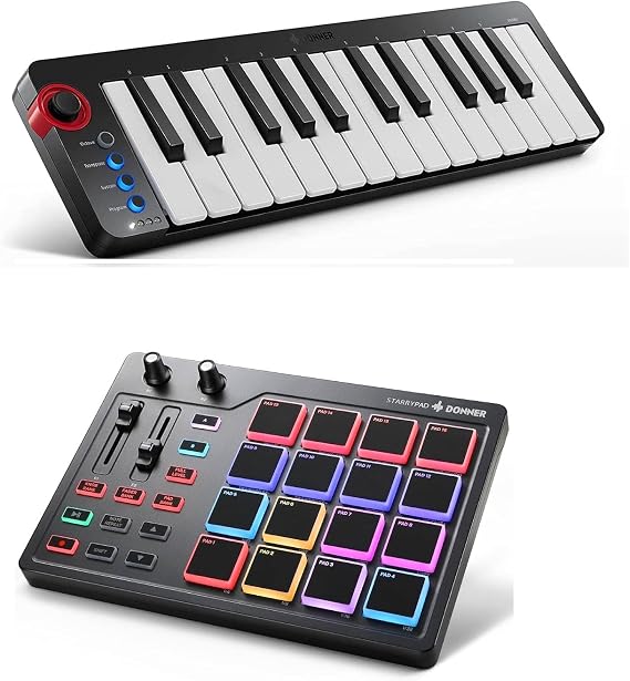 Donner Mini MIDI Keyboard+Donner MIDI Pad Beat Maker Machine