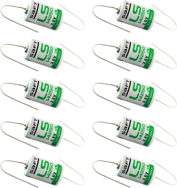 Saft 10x LS14250_AX 1/2AA 3.6V 1200mAh Lithium Battery for Patient Monitoring, Respirators/Oxygen Concentrators, RFID Tracking, Asset Tracking, Theft Prevention MFG PN: 700053 NSN: 6135-01-669-4691