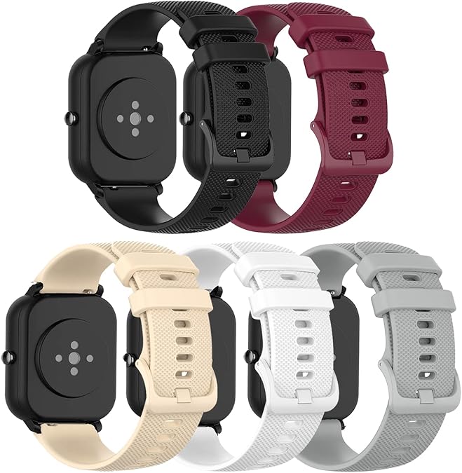 E ECSEM Bands Compatible for ASIAMENG ID205L Replacement Wristbands Accessory Colourful Silicone Bracelet Quick Fit Strap Arm Bands for ASIAMENG ID205L Smartwatch, Soft and Durable