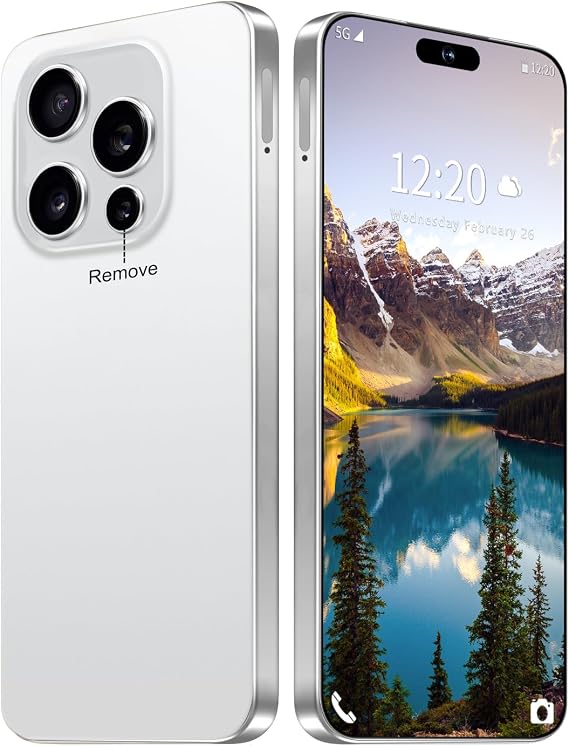 I16 Ultra 16GB+1TB 6.99" HD Screen Smartphone Unlocked Cell Phone,Battery 7000mAh Unlocked The Phone, Android 14 Fingerprint Button Unlock/Photos/Face ID/Dual SIM/5G/GPS (White)